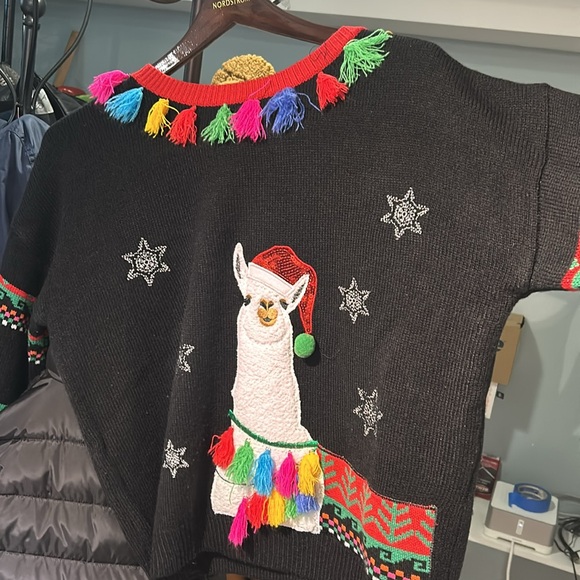 Holiday Time Women's Size Large 12-14 Llama Christmas Sweater Preowned - Picture 2 of 13